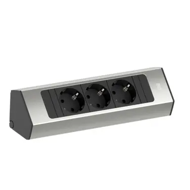 Bachmann 932.000 Casia 2 hoekstopcontact 3x RA wcd RVS look