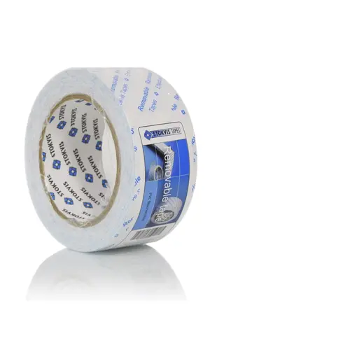 Stokvis CT050102 verwijderbare PVC tape voor buiten 50 mm x 33 meter wit