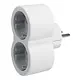 Legrand 694516 stopcontact tussensteker 2-voudig met randaarde wit/lichtgrijs