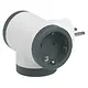 Legrand 694520 stopcontact tussensteker 3-voudig met randaarde wit/donkergrijs
