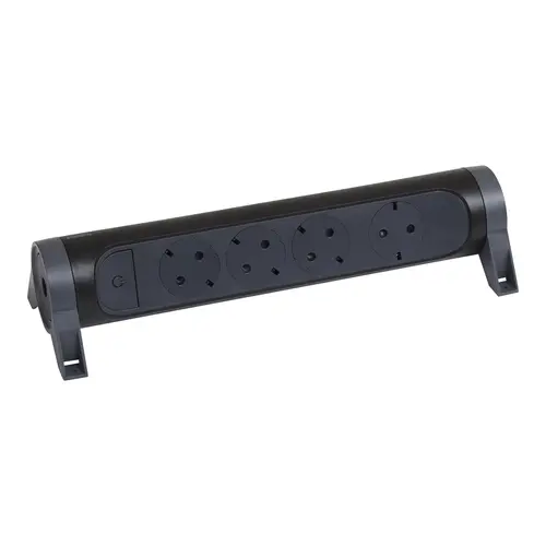 Legrand 694545 stekkerdoos met schakelaar zonder snoer 4x wcd zwart/donkergrijs