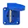 PCE 105-0BS wandcontactdoos met randaarde en klapdeksel 16A zonder flens 50 x 50 mm blauw IP54