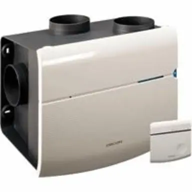 Orcon MVS-15RH C02B woonhuisventilatiebox met geïntegreerde vochtzender draadloze afstandsbediening en externe CO2 sensor