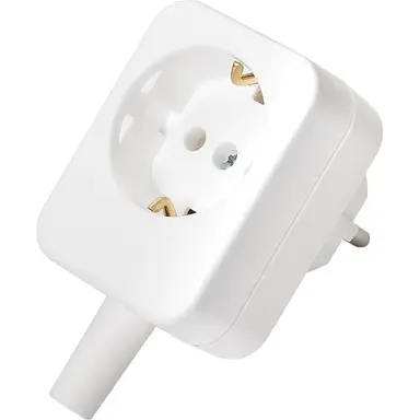 Kaiser 596/20/KWS stopcontact tussenstekker met randaarde en kabelinvoer onderzijde wit