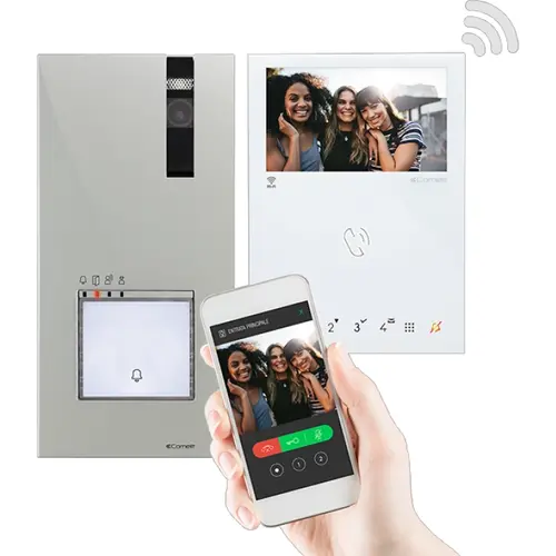 Comelit 8451V quadra mini videodeurintercomset 2-draads handsfree koppelbaar met smartphone