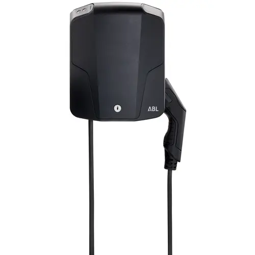 ABL eMobility 1W2201 eMH1 wallbox 22kW 32A 3-fase laadpaal met geintegreerde aardlekschakelaar en 6 meter type 2 laadkabel IP54 zwart