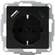 Kopp 297250007 wandcontactdoos randaarde USB-A en USB-C met verhoogde aanraakbeveiliging HK07 Athenis zwart mat