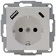 Kopp 297234007 wandcontactdoos randaarde USB-A en USB-C met verhoogde aanraakbeveiliging HK07 Athenis grijs mat