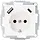 Kopp 297232005 wandcontactdoos randaarde USB-A en USB-C met verhoogde aanraakbeveiliging HK07 Athenis arctic wit mat
