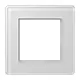 JUNG AV 581 GLM WW afdekraam 1-voudig A Viva alpine wit glas
