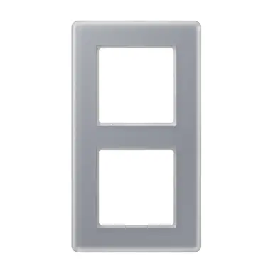 JUNG AV 582 GLM KG afdekraam 2-voudig A Viva kristalgrijs glas