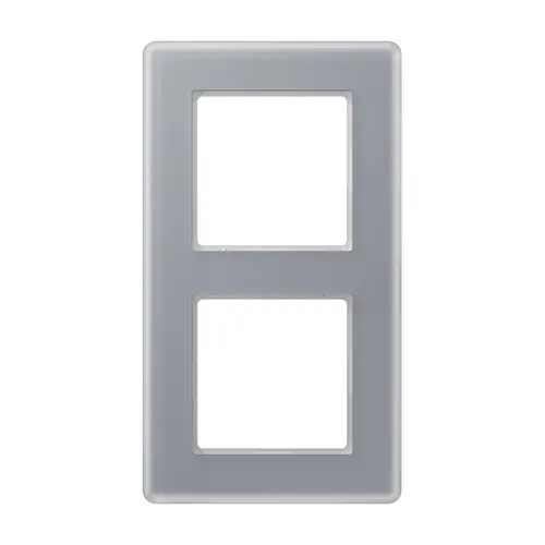 JUNG AV 582 GLM KG afdekraam 2-voudig A Viva kristalgrijs glas