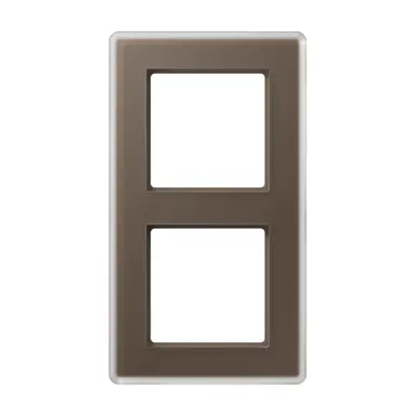 JUNG AV 582 GLM MO afdekraam 2-voudig A Viva mokka glas