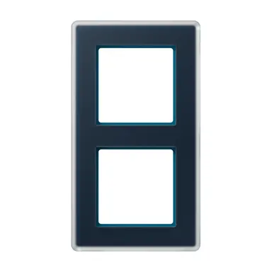 JUNG AV 582 GLM NB afdekraam 2-voudig A Viva nachtblauw glas