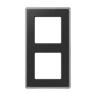 JUNG AV 582 GLM SW afdekraam 2-voudig A Viva zwart glas