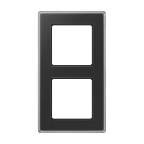 JUNG AV 582 GLM SW afdekraam 2-voudig A Viva zwart glas