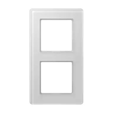 JUNG AV 582 GLM WW afdekraam 2-voudig A Viva alpine wit glas