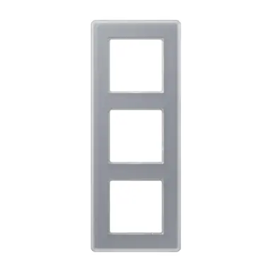 JUNG AV 583 GLM KG afdekraam 3-voudig A Viva kristalgrijs glas