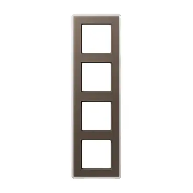 JUNG AV 584 GLM MO afdekraam 4-voudig A Viva mokka glas