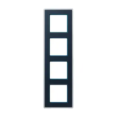 JUNG AV 584 GLM NB afdekraam 4-voudig A Viva nachtblauw glas