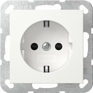Gira 418327 wandcontactdoos randaarde verhoogde aanraakbeveiliging met schroefklem Systeem 55 wit mat
