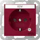 Gira 4452108 wandcontactdoos randaarde met controlelamp en tekstkader System 55 rood
