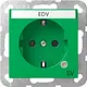 Gira 4452107 wandcontactdoos randaarde met controlelamp en tekstkader System 55 groen