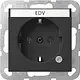 Gira 4452005 wandcontactdoos randaarde met controlelamp en tekstkader System 55 zwart mat