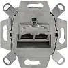 Rutenbeck 136104070 universele RJ45 data wandcontactdoos modular jack 2-voudig inbouw CAT6A