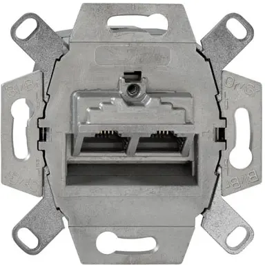 Rutenbeck 136104070 universele RJ45 data wandcontactdoos modular jack 2-voudig inbouw CAT6A