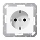 JUNG A 1521 N WW wandcontactdoos randaarde met schroefklemmen A-range alpine wit