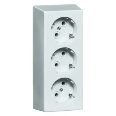 PEHA D 6303 wandcontactdoos 3-voudig randaarde opbouw wit