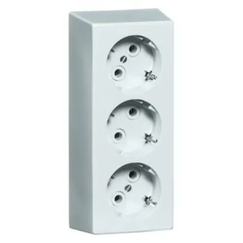 PEHA D 6303 wandcontactdoos 3-voudig randaarde opbouw wit