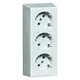 PEHA D 6303 wandcontactdoos 3-voudig randaarde opbouw wit
