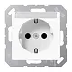 JUNG A 1520 NBFNA WW wandcontactdoos randaarde met tekstvenster A-range alpine wit