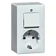 PEHA 6696.02 combinatie schakelaar en wandcontactdoos randaarde opbouw wit