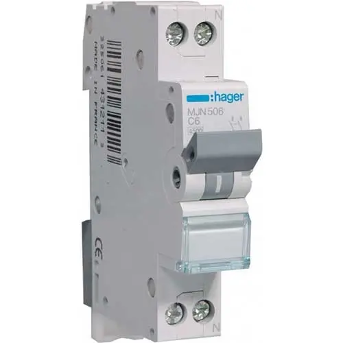 Hager MJN506 Installatieautomaat C-kar 1P 2