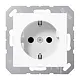JUNG A 1521 NBF WW wandcontactdoos randaarde met schroefklemmen A-range alpine wit