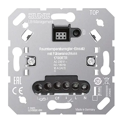 JUNG 1790 RTR kamerthermostaat met voeleraansluiting zonder ingang nevenpost