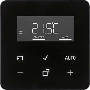 JUNG CD 1790 D SW bedieningselement met display voor kamerthermostaat CD500 zwart glans