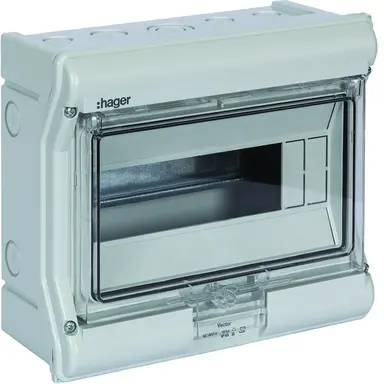 Hager VE110F opbouwverdeler Vector 237x210x114mm 1-rij 10-modulen IP65
