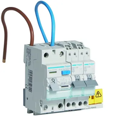 Hager VKS02COMBI combinatie 1x aardlekschak. 40A 2P 30mA + 2x installatieautom. 16A B-karakteristiek