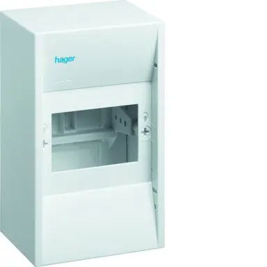 Hager GD104E miniverdeler 4-modulen 110x180mm wit RAL9010 IP30