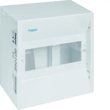 Hager GD106E miniverdeler 6-modulen 146x180mm wit RAL9010 IP30