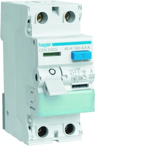 Hager CFA240G Aardlekschakelaar 40A 2P kl.A