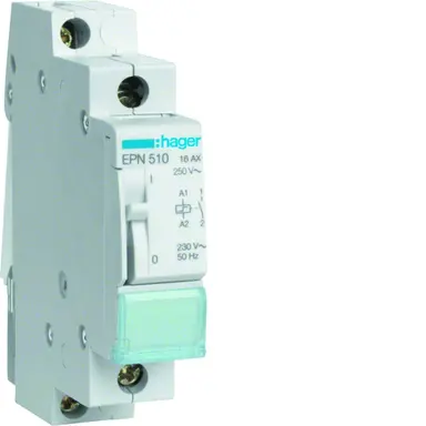 Hager EPN510 impulsrelais 1x maakcontact 16A 230V AC