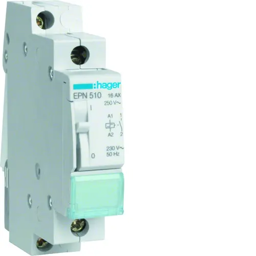 Hager EPN510 impulsrelais 1x maakcontact 16A 230V AC