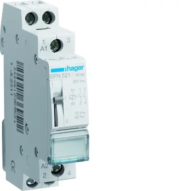 Hager EPN521 impulsrelais 16A 2x-maakcontact 12V AC
