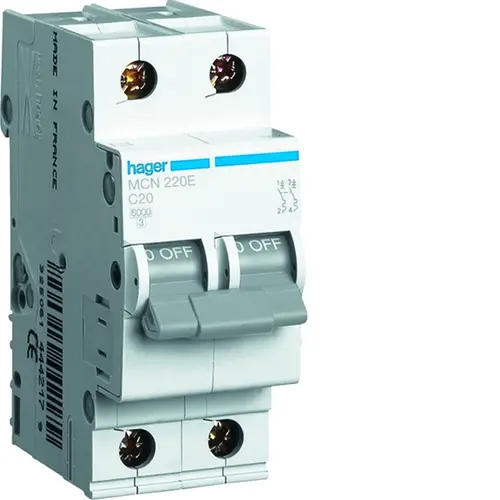 Hager MCN220E Installatieautomaat C-kar 2P 2