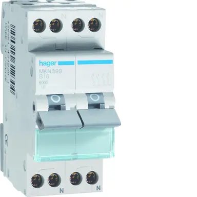 Hager MKN599 fornuisgroep 2x 1p+N 16A B-karakteristiek 6kA